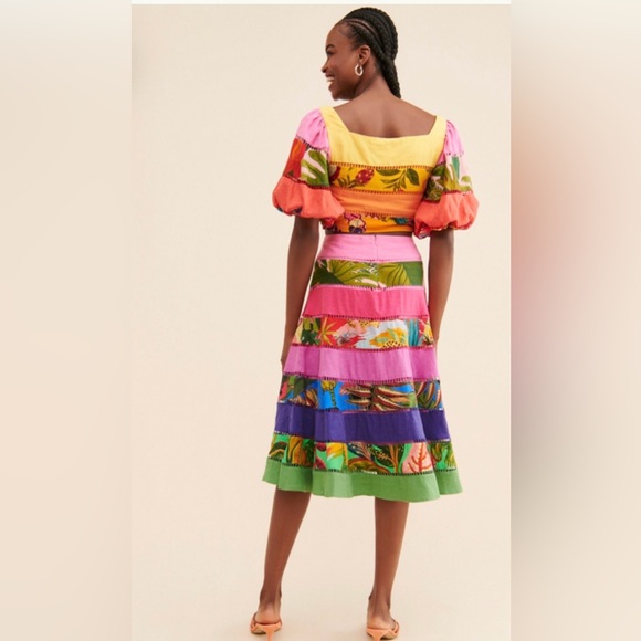 FARM Rio Rainbow Mixed Tiered skirt - Picture 3 of 11